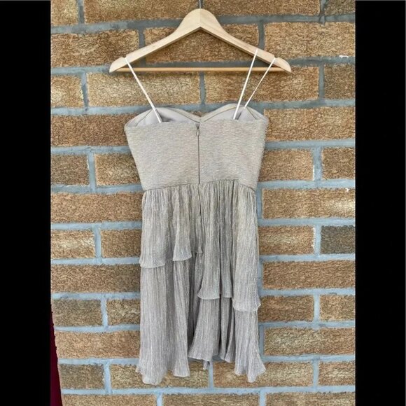 MAX & CLEO Rebecca' Ruched Metallic Dress 4 - Picture 8 of 14